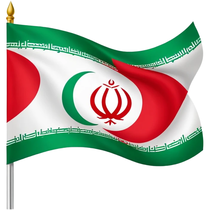 Iran flag and in the middle there is the Shahada on it emoji
