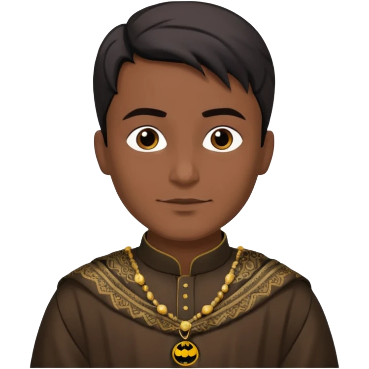 Batman wearing kurta shalwar black ND shawl  emoji