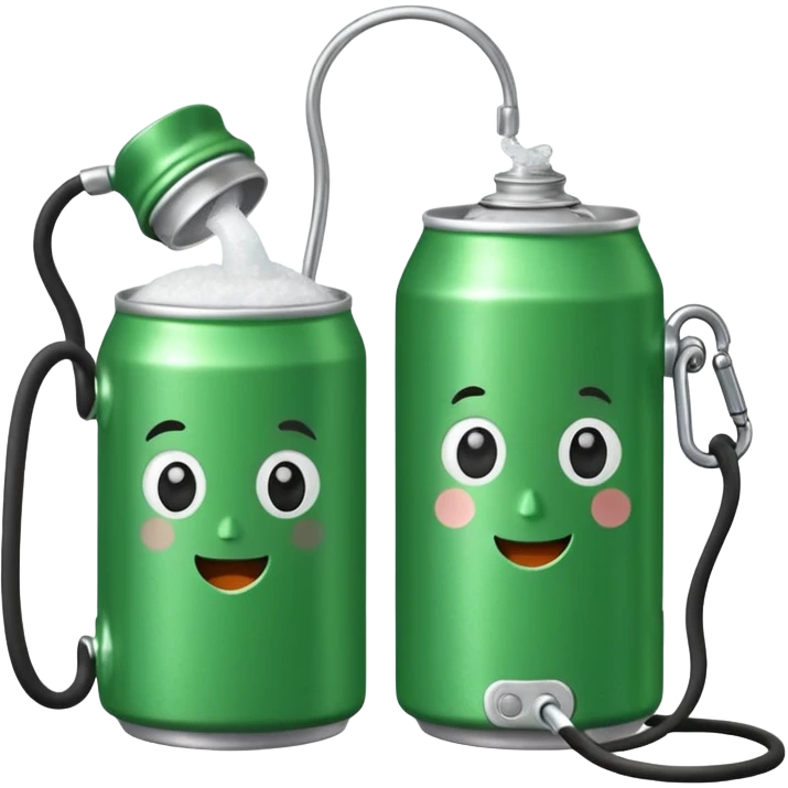 Green Soda can on left on leash of Salt Jug on right emoji