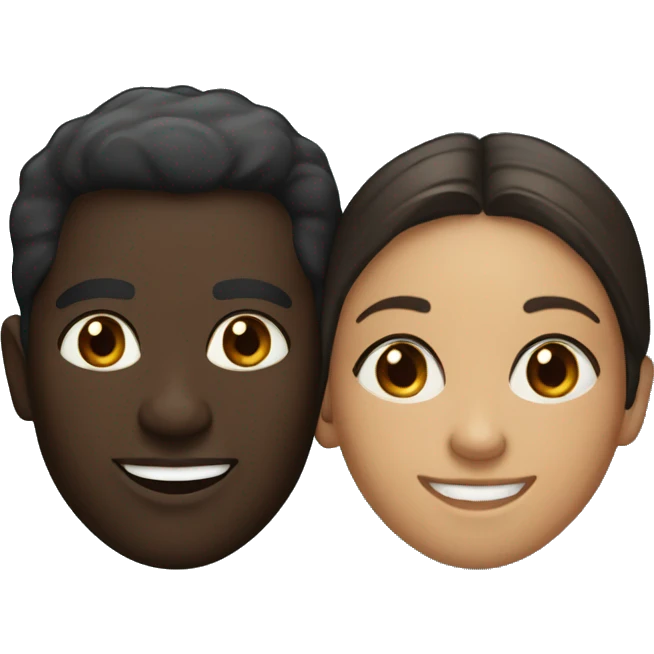 smiling dark-skinned woman and man portrait emoji