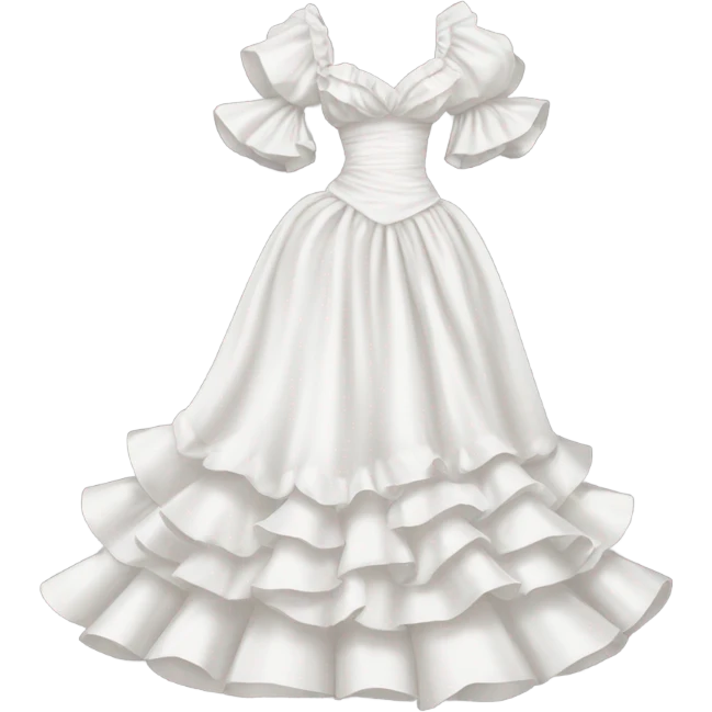 eighties ruffled wedding dress with big sleeves emoji