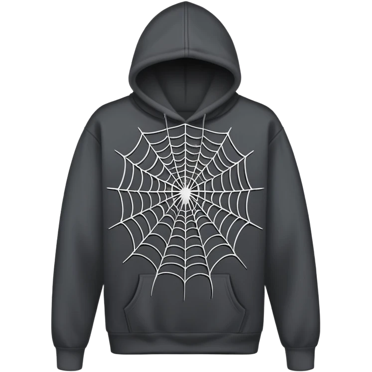 grey spider web on a black hoodie emoji