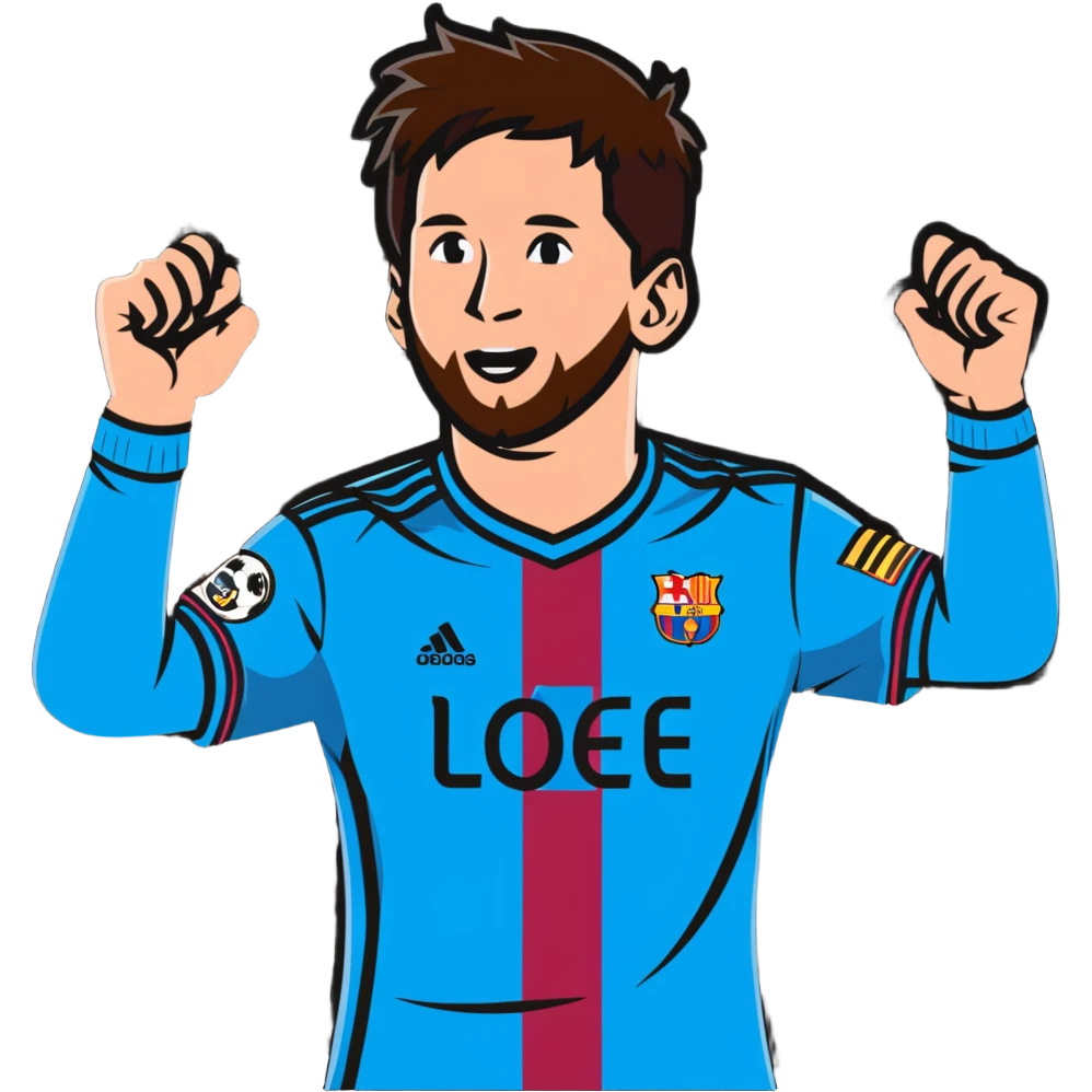 Lionel Messi celebrating goal emoji