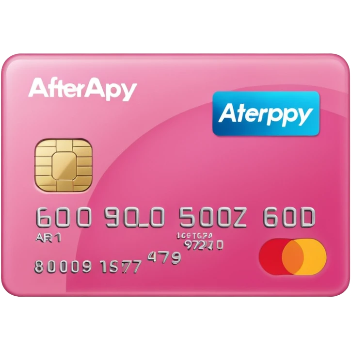 pink big afterpay word on a credit card emoji