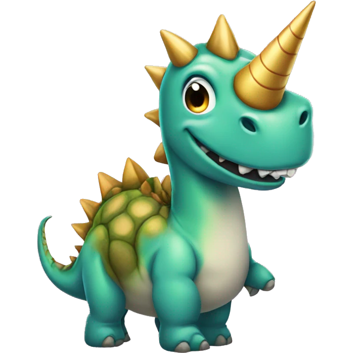 Dinosaur on a unicorn emoji