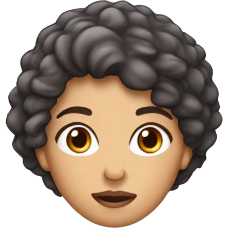 Maya Aissaoui brune arabe cheveux bouclés en train de manger une glace  emoji