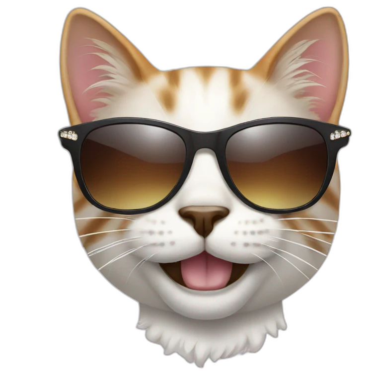Cat with sunglasses grinning with diamonds grills emoji