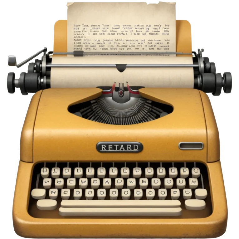 Typewriter with paper that says retard on paper no logo on typewriter  emoji