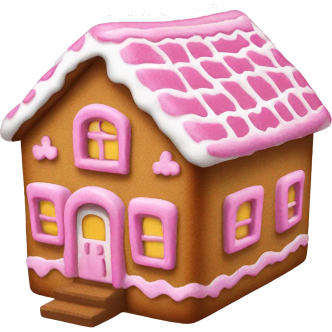 Pink ginger bread house  emoji
