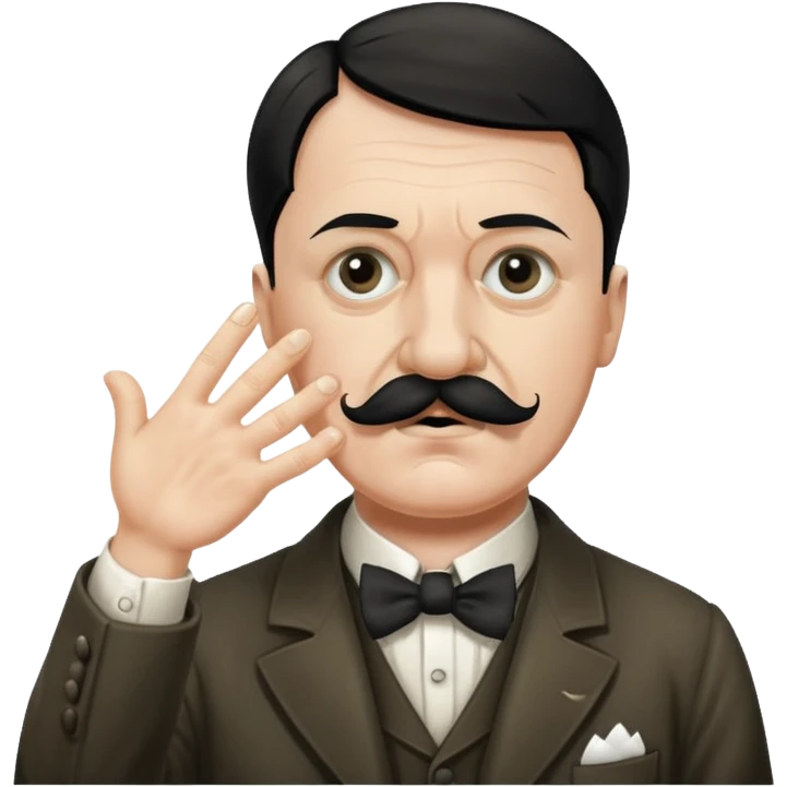 Adolf hitler with a Charlie Chaplin mustache throwing up CK emoji
