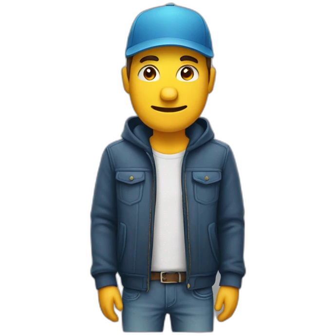 Un hombre con braba y gorra emoji