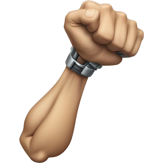 Cyborg arm only flexing bicep and shoulder emoji