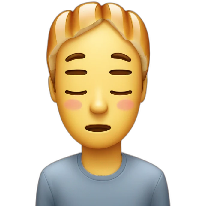 an emoji crying but instead of tears is two baguettes emoji