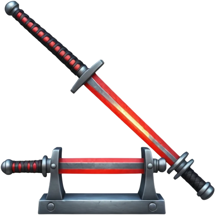 A samurai sword hot anvil emoji