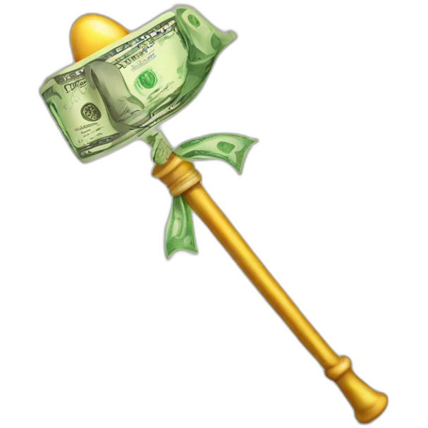 Magic wand with cash emoji