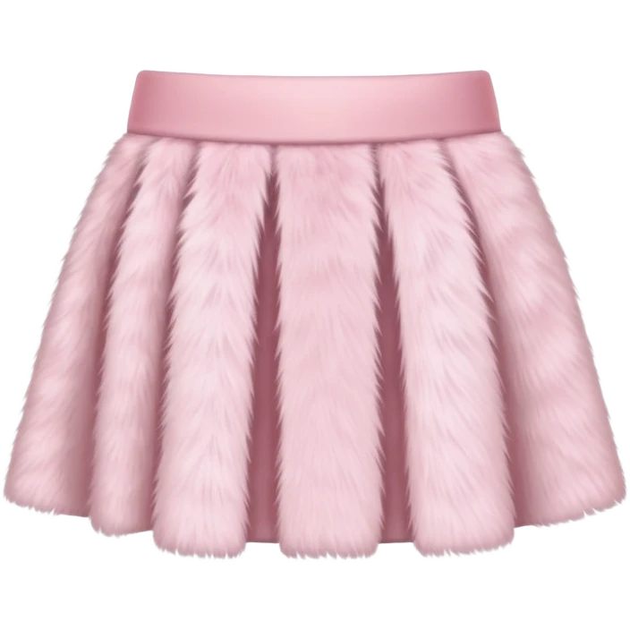 super realistic light pink fur mini skirt isolated emoji