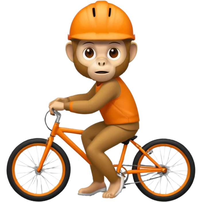 monkey with orange bicycle helmet, sweatshirt emoji