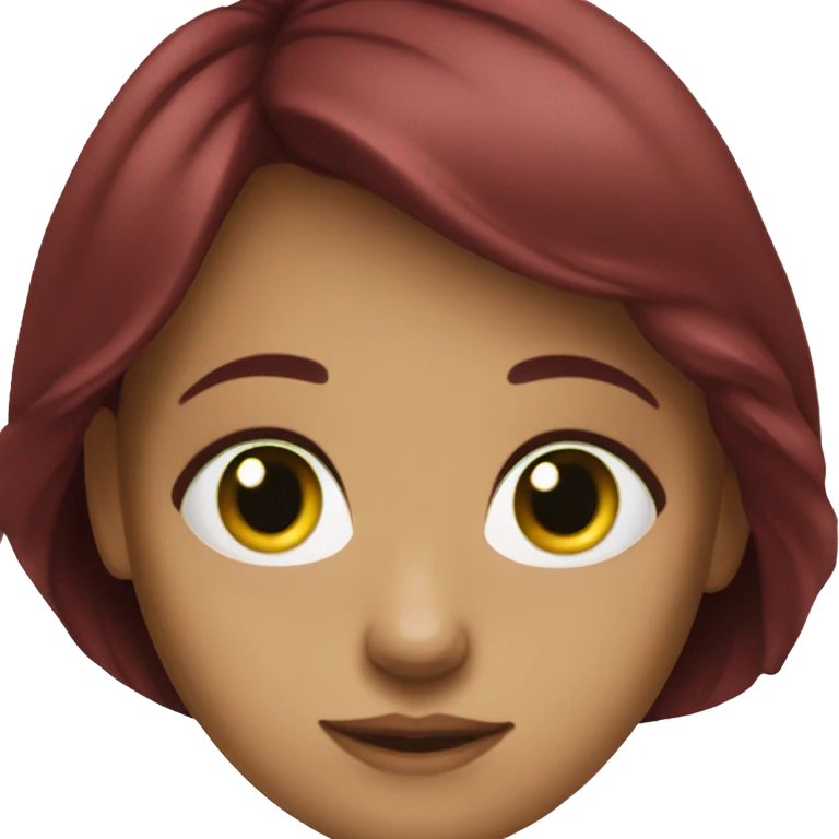 burgundy hair girl green eyes emoji