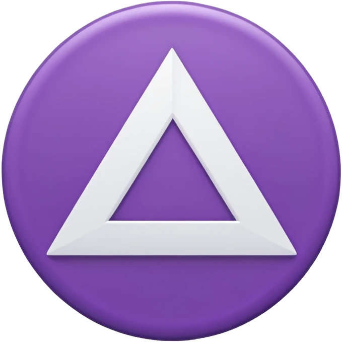 A Solid purple circle with a white triangle facing to the right emoji