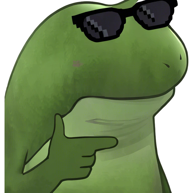 Frog with sunglasses emoji