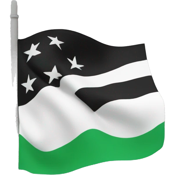 Bandera de Krovia con colores negro, Blanco yverde emoji
