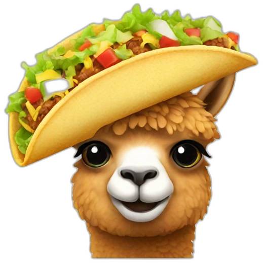 alpaca eating a taco emoji