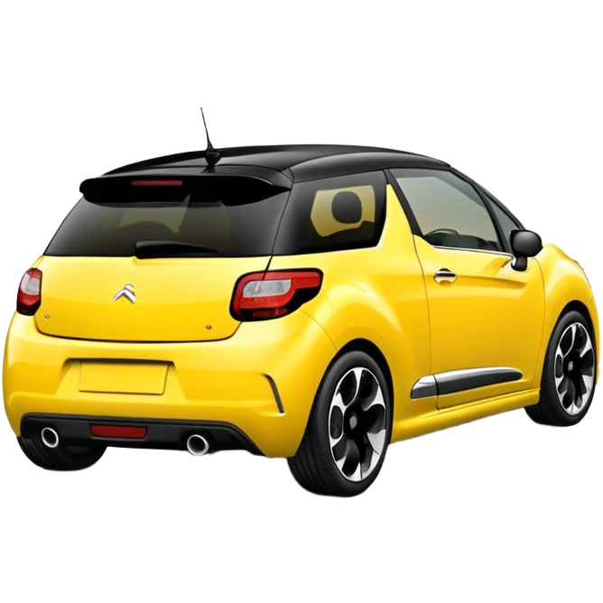 Yellow car Citroen DS3  with black roof emoji