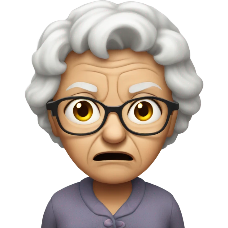 angry grandma, hard to hear emoji