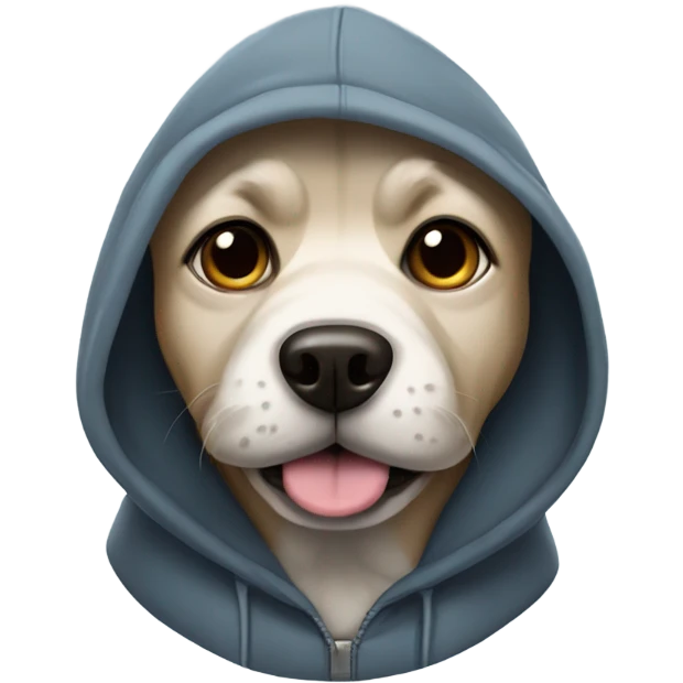 Dog multipoo wearing hoodi  emoji