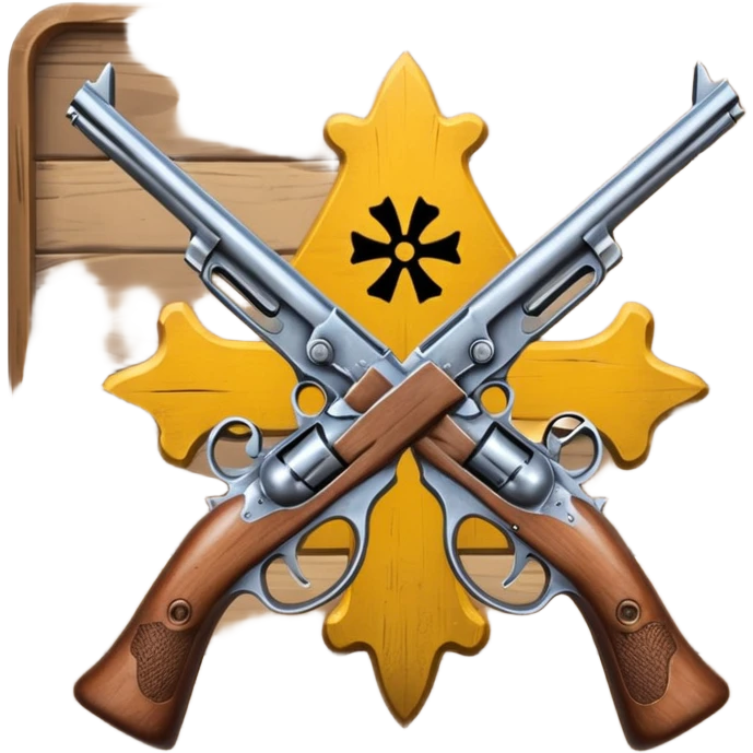x marks the spot with flintlock pistols emoji