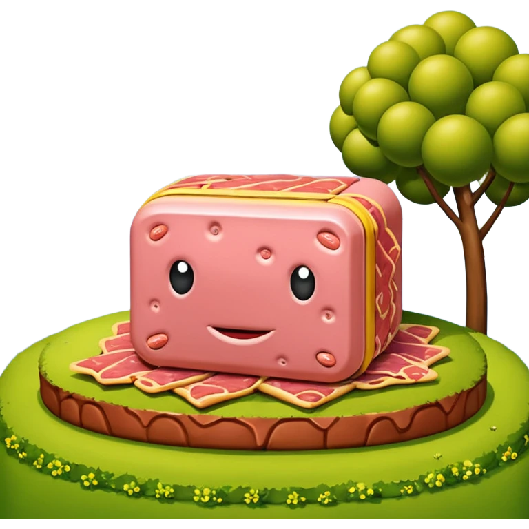  paris art city SPAM meat jeff koons style sculpture arty landscape  emoji