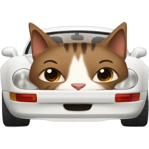 Porsche with brown cat emoji