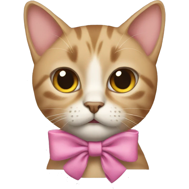 cat wearing a bow emoji