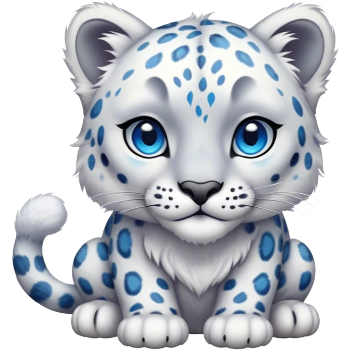 Colorful vibrant ethereal fantasy-snow-leopard, full-body emoji