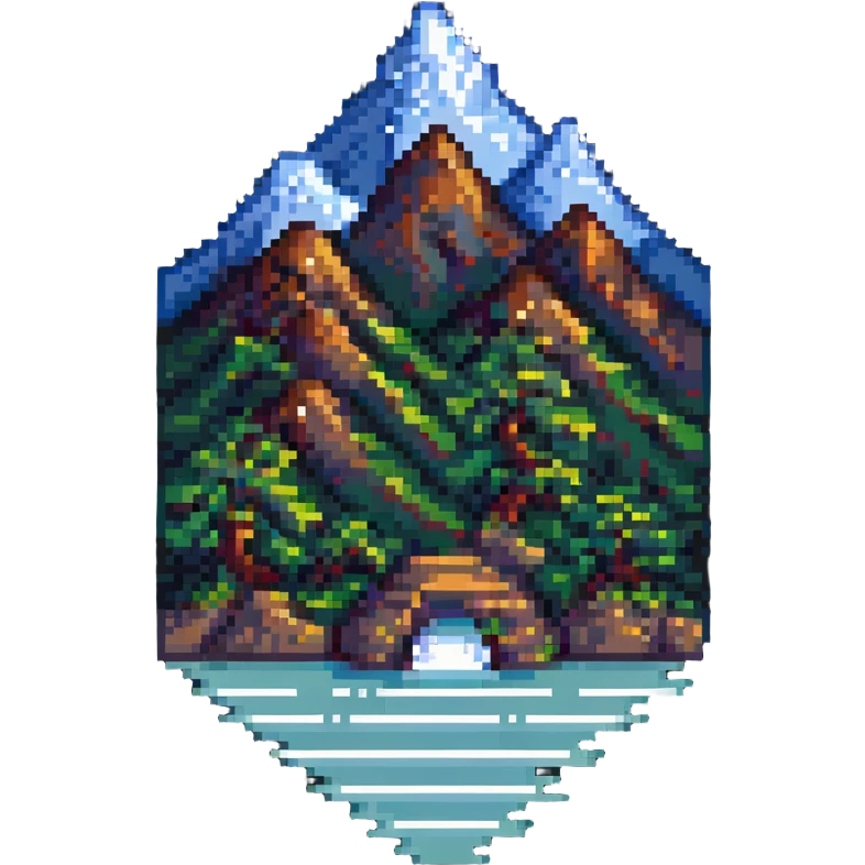 mountains with sea emoji