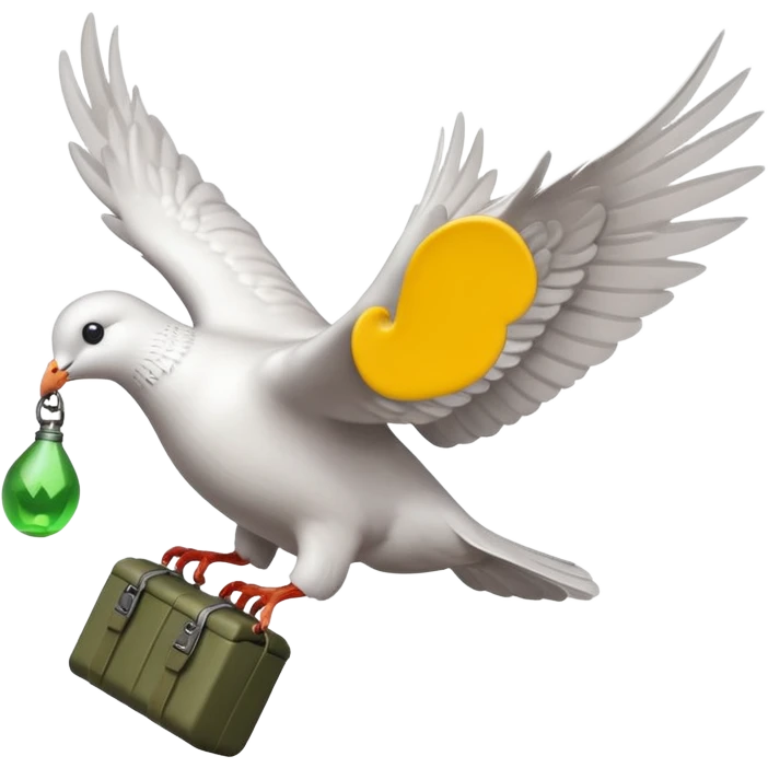 flying dove with grenade in feet like hollywood undead logo emoji