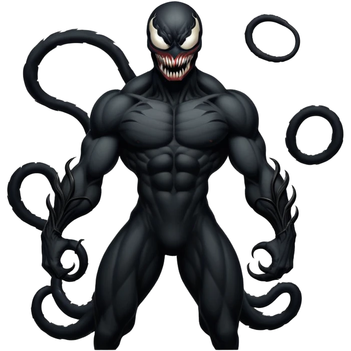 Fullbody Demiurge Venom-like shadowy god emoji