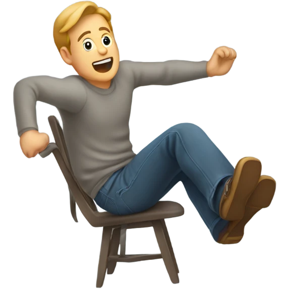Guy falling out of a chair emoji