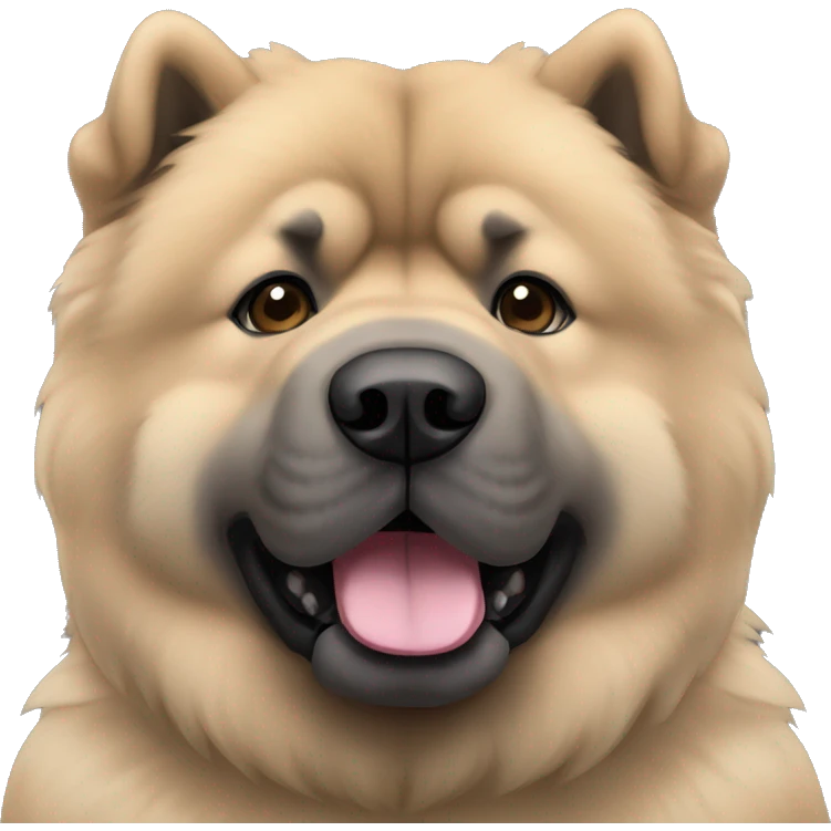 Beige grey chow-chow black muzzle emoji