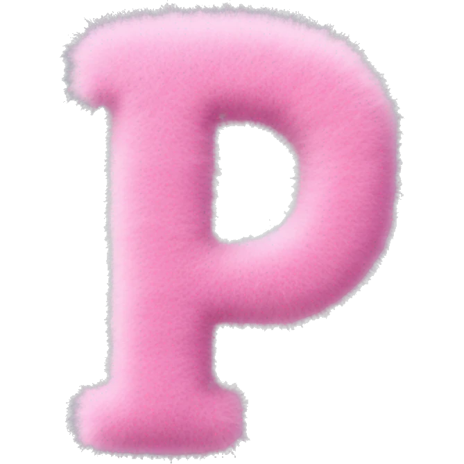 pink fluffy letter P emoji