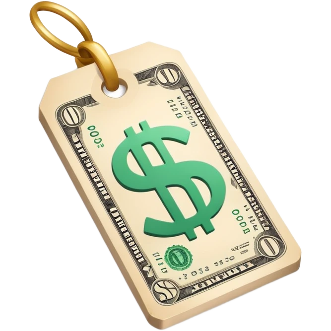 price tag with money symbol emoji