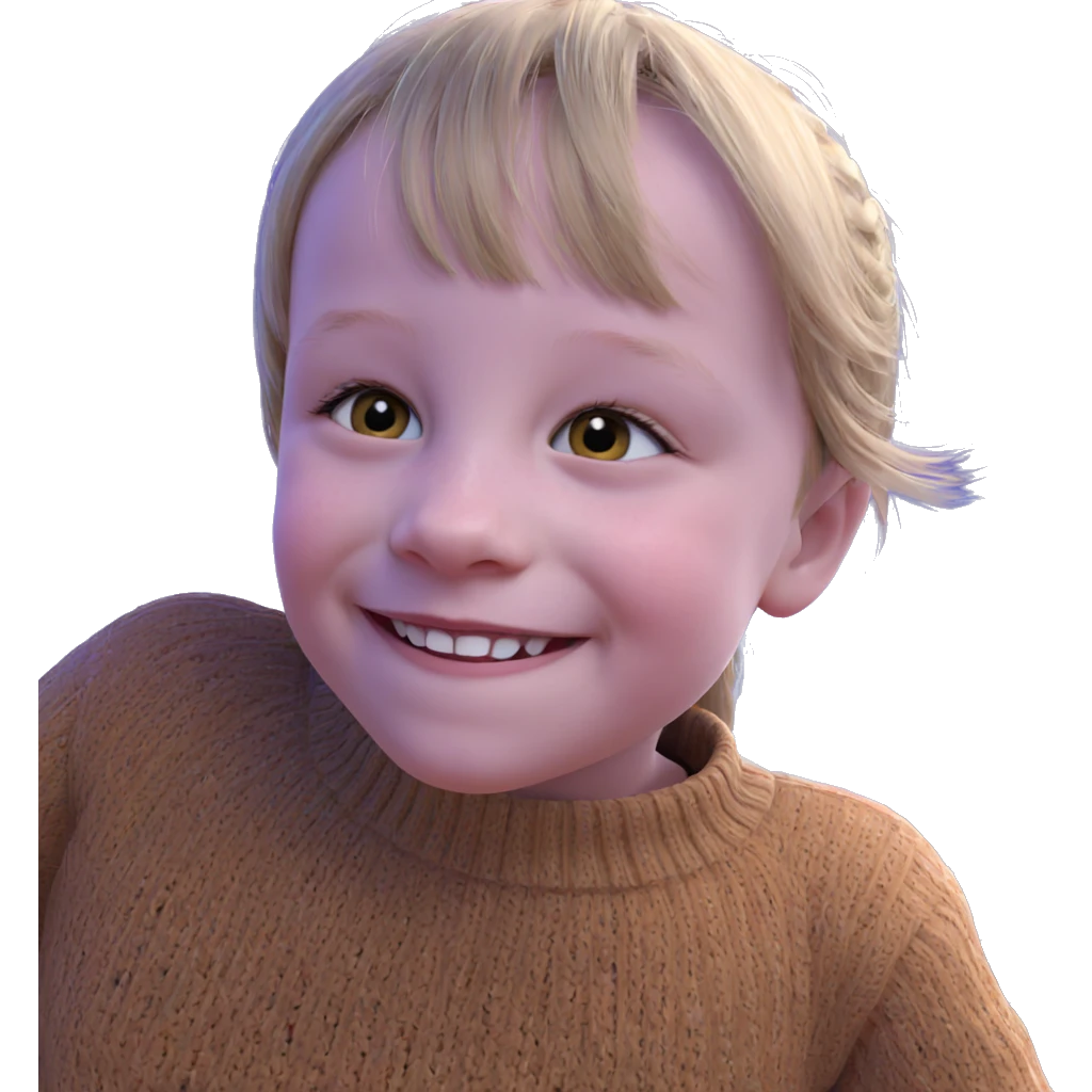 smiling girl in sweater emoji