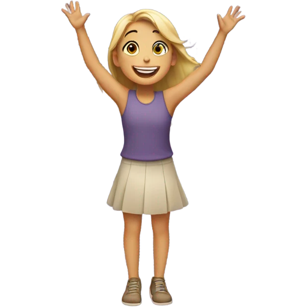 Smiling Girl raising arms  emoji