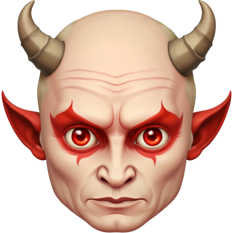 realistic devil Putin with textured skin, expressive eyes, and elaborate horns emoji