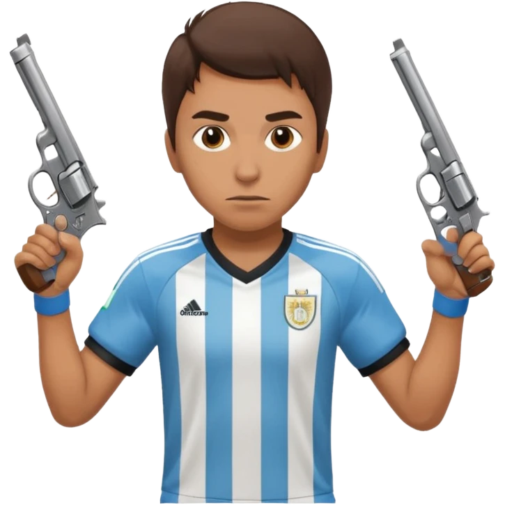 haz un turro con una biszera para atras y con un arma remera argentina pero arma de fuego que tenga un revolver  solo emoji