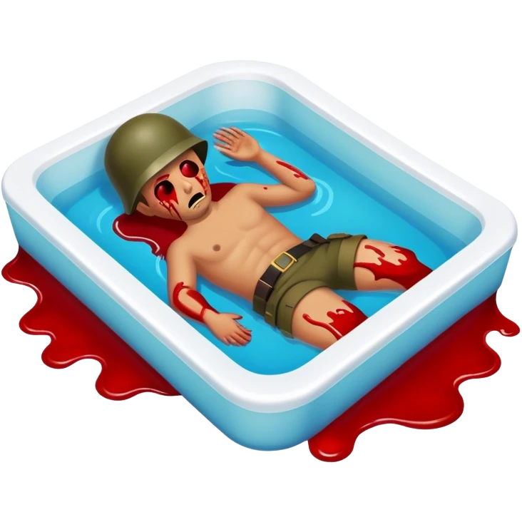 dead soldier lies in a pool of blood emoji