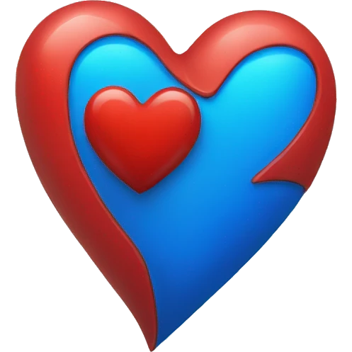Red heart + blue heart emoji