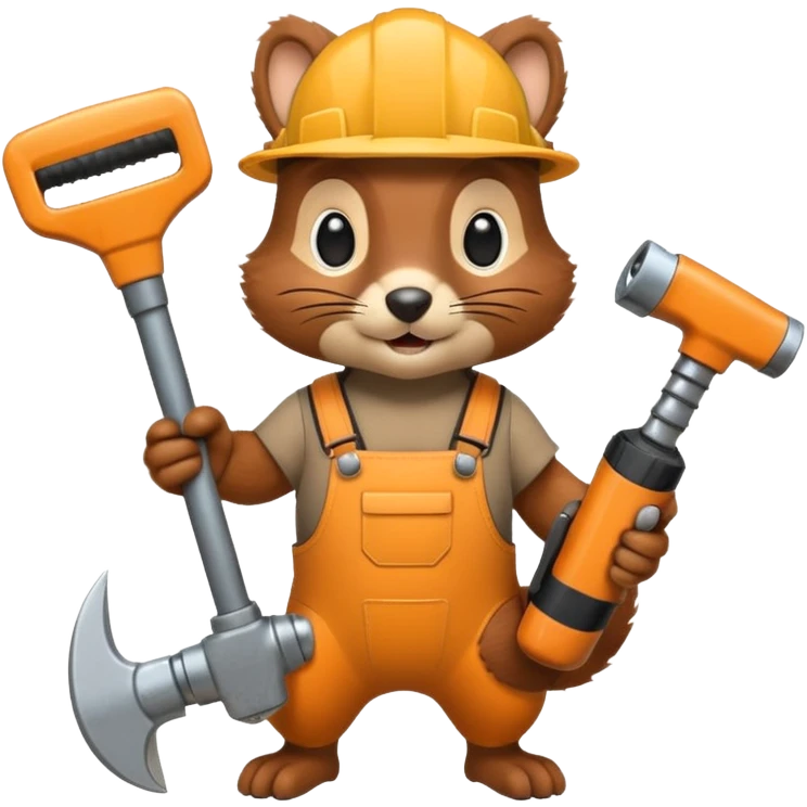 Squirrel jackhammer emoji