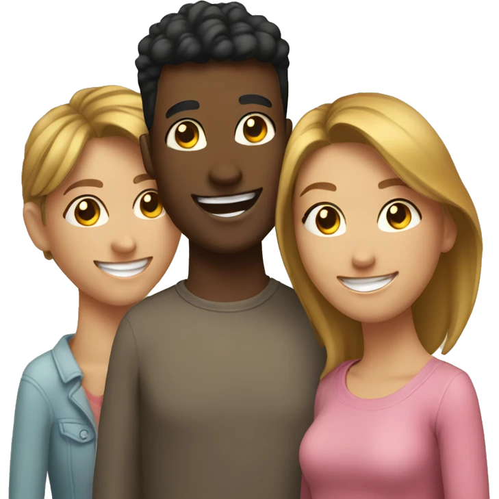 smiling group of friends indoors emoji
