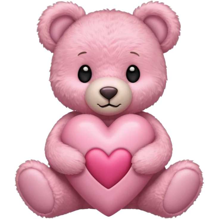 Baby pink heart with teddy bear emoji